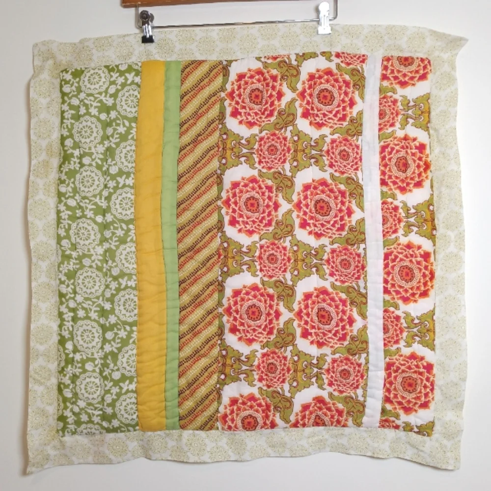 Anthropologie Boho Floral Patchwork Pillow Sham PAIR